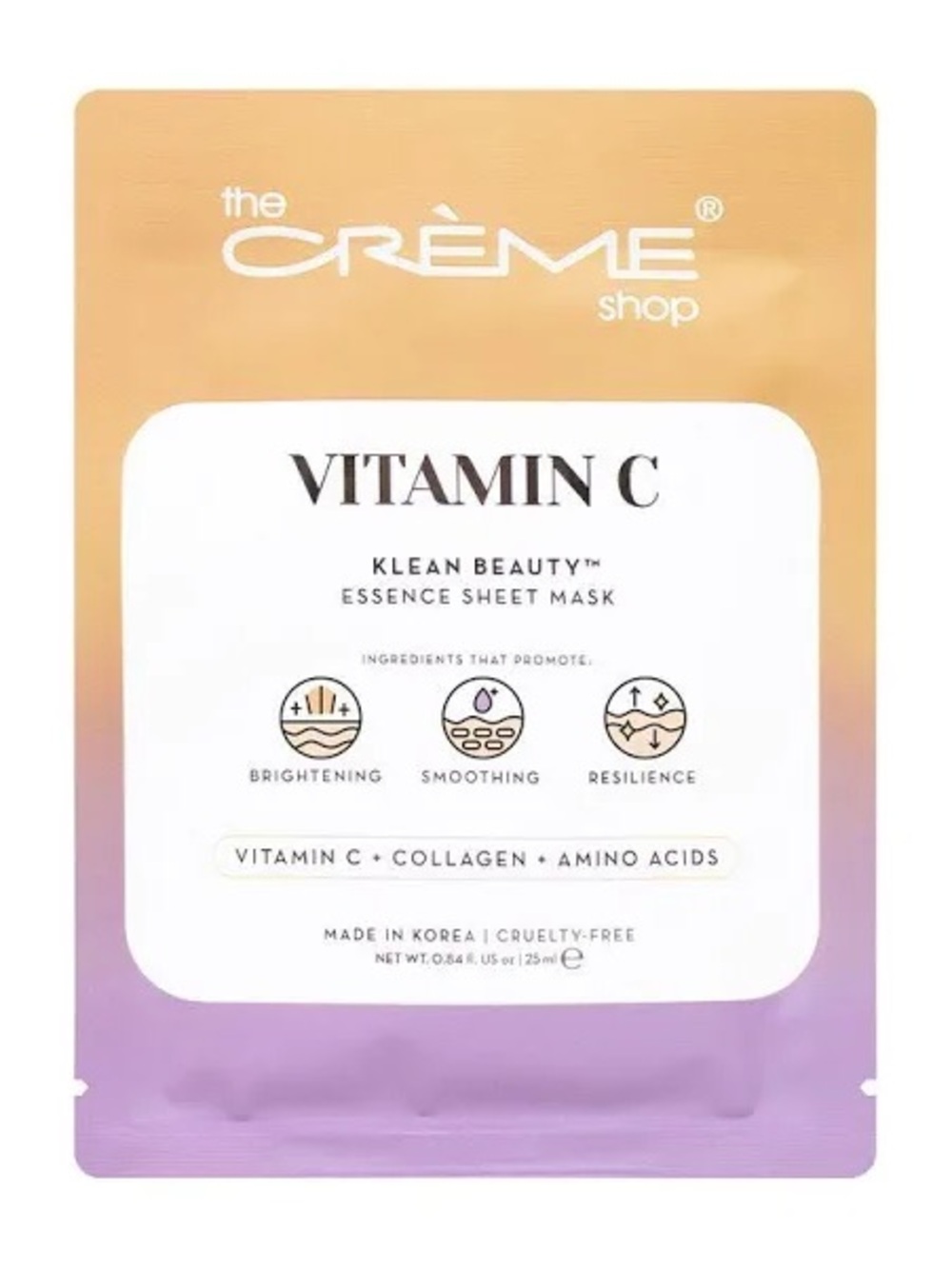 5 pc set Crème Shop Vitamin C Klean Beauty Essence Sheet Mask